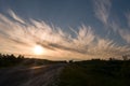 Beautiful clouds at sunset, warm summer Royalty Free Stock Photo