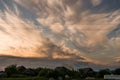 Beautiful clouds at sunset, warm summer Royalty Free Stock Photo