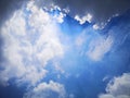 Beautiful cloudscape blue sky and white clouds with bright sunlight Royalty Free Stock Photo