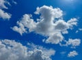 Beautiful cloudscape, blue sky with white cumulus clouds, nature photography, natural background, cloud wallpaper, scenery view Royalty Free Stock Photo