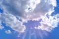 Beautiful cloudscape in daytime blue sky, beautiful white fluffy with clouds, concept of transcendence, Heaven and infinity, good