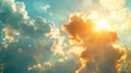 Beautiful cloudscape with dramatic sunrays and colorful clouds, perfect for nature Generative Ai Royalty Free Stock Photo