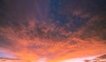 Beautiful cloudscape. Dramatic sunset sky abstract background. Art picture of sky at sunset. Sunset and clouds for life Royalty Free Stock Photo