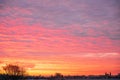 Beautiful cloudscape gradient from purple to orange sunrise in the early morning Royalty Free Stock Photo