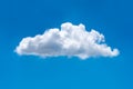 Beautiful cloudscape of nature single white cloud on blue sky background Royalty Free Stock Photo