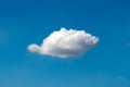 Beautiful cloudscape of nature single white cloud on blue sky background Royalty Free Stock Photo