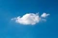 Beautiful cloudscape of nature single white cloud on blue sky background Royalty Free Stock Photo