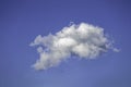 Beautiful cloudscape of nature single white cloud on blue sky background in daytime Royalty Free Stock Photo