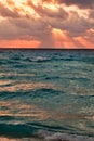 Beautiful cloudscape over caribbean sea, sunrise shot Royalty Free Stock Photo