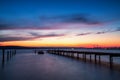 Beautiful cloudscape over the lake and blured boat Royalty Free Stock Photo