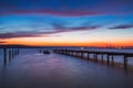 Beautiful cloudscape over the lake and blured boat Royalty Free Stock Photo