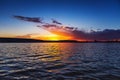 Beautiful cloudscape over the lake Royalty Free Stock Photo