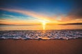 Beautiful cloudscape over the sea, sunrise shot. Tropical beach.