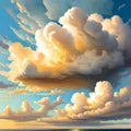 Beautiful cloudscape over the sea at sunset