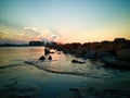 Beautiful cloudscape over the sea, sunset shot. Royalty Free Stock Photo