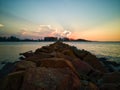 Beautiful cloudscape over the sea, sunset shot. Royalty Free Stock Photo