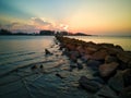 Beautiful cloudscape over the sea, sunset shot. Royalty Free Stock Photo