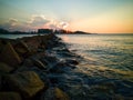 Beautiful cloudscape over the sea, sunset shot. Royalty Free Stock Photo