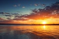 Beautiful cloudscape over the sea, sunset shot