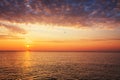 Beautiful cloudscape and sunrise over the sea Royalty Free Stock Photo