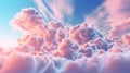 Beautiful cloudscape at sunset. 3d rendering illustration of clouds