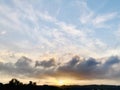 Beautiful cloudscape view at sunset.