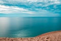 Beautiful cloudy day looking out over Lake Michigan at the Sleeping Bear Dunes National Lakeshore Royalty Free Stock Photo