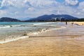 Beautiful cloudy day on the tropical beach of Hainan island