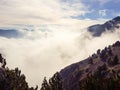 Cloudy mount olympus in autumn