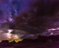 Beautiful Cloudy Night Badlands South Dakota Royalty Free Stock Photo