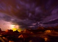 Beautiful Cloudy Night Badlands South Dakota Royalty Free Stock Photo