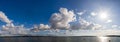 Beautiful cloudy sky above the dam