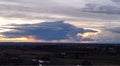 Beautiful cloudy sky at a February sunset over Emmett, Idaho