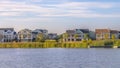 Beautiful cloudy sky over homes along Oquirrh Lake Royalty Free Stock Photo