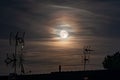 Beautiful cloudy sky with shining full moon Royalty Free Stock Photo