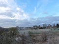 Beautiful cloudy sky and Z. Naumiestis town, Lithuania