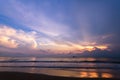 Beautiful cloudy on Sunrise at Khanom beach