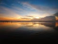 Beautiful cloudy sunset beach Royalty Free Stock Photo