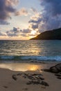 Beautiful cloudy sunset in Nai Harn bay, Phuket