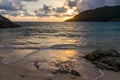 Beautiful cloudy sunset in Nai Harn bay, Phuket