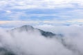 Beautiful clounds and fog coverage multiple mountains valley,travel concept