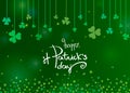 Beautiful clover shamrock leaves banner template for St. Patrick`s day design Royalty Free Stock Photo