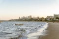 Beautiful coast with fishermen`s boats in Maputo, Mozambique