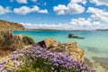 Beautiful coast of Paros island in Monastiri bay.