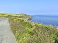 Farmland and coastal road road to Douglas, Isle of Man