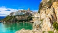 Beautiful coastal town Vieste in Puglia. Italian summer holidays Royalty Free Stock Photo