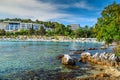 Beautiful coastline and beach,Rovinj,Istria region,Croatia,Europe Royalty Free Stock Photo