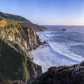 Beautiful coastline of Bixby Bridge at Big Sur Royalty Free Stock Photo