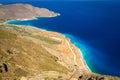 Beautiful coastline of Crete with blue lagoon, Greece Royalty Free Stock Photo