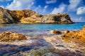 Beautiful coastline of Crete with blue lagoon, Greece Royalty Free Stock Photo